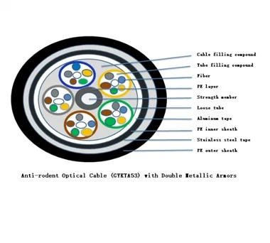 GYKTA53 Ikkita metallli zirhli optik kabel